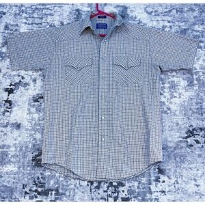 Pendleton Mens Short Sleeve Plaid Button Up Shirt Western Style Size S